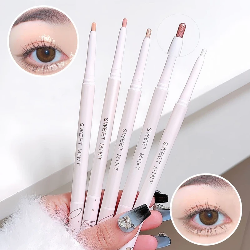 Dubbelkop Zijdeachtige Glinstering Eyeliner Potlood Liggende Zijderups Waterdichte Markeerstift Matte Witte Parel Oogschaduw Gel Beauty Cosmetica