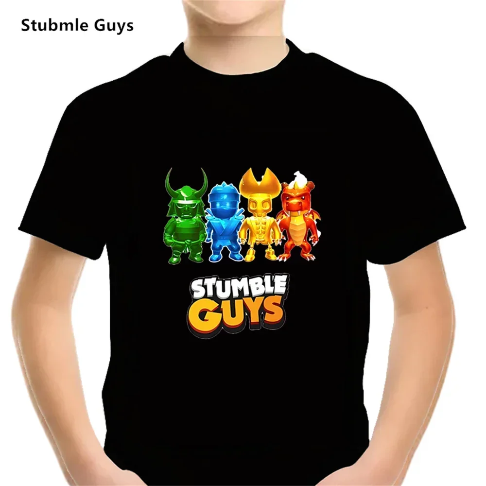 2024 New Summer Stumble Guys 3d Kids T Shirt Boys Girls Harajuku Shirt Cartoon Funny Tee Tops Wednesday Children's Clothing