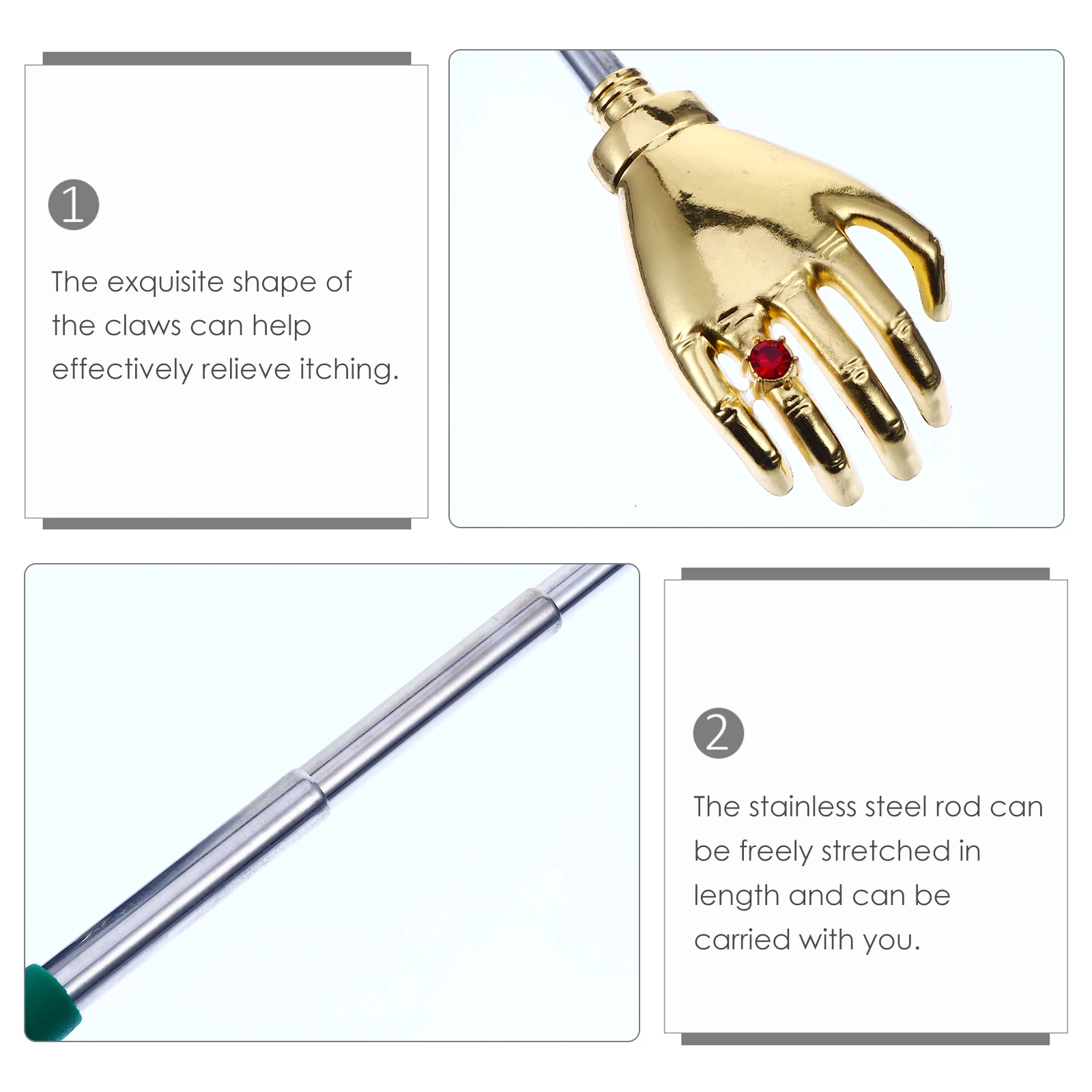 

NOLITOY 4pcs Lightweight Back Scratcher Smooth Itching Relief Tool for Pregnant Women and Elderly Parents