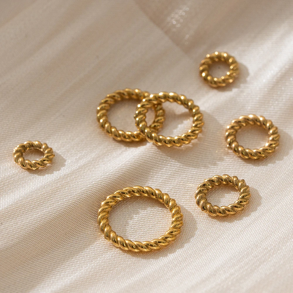 20Pcs Stainless Steel Round Twist-Style Closed Ring Connector Accessories For DIY Jewelry Materials Making Supplies Components view 5