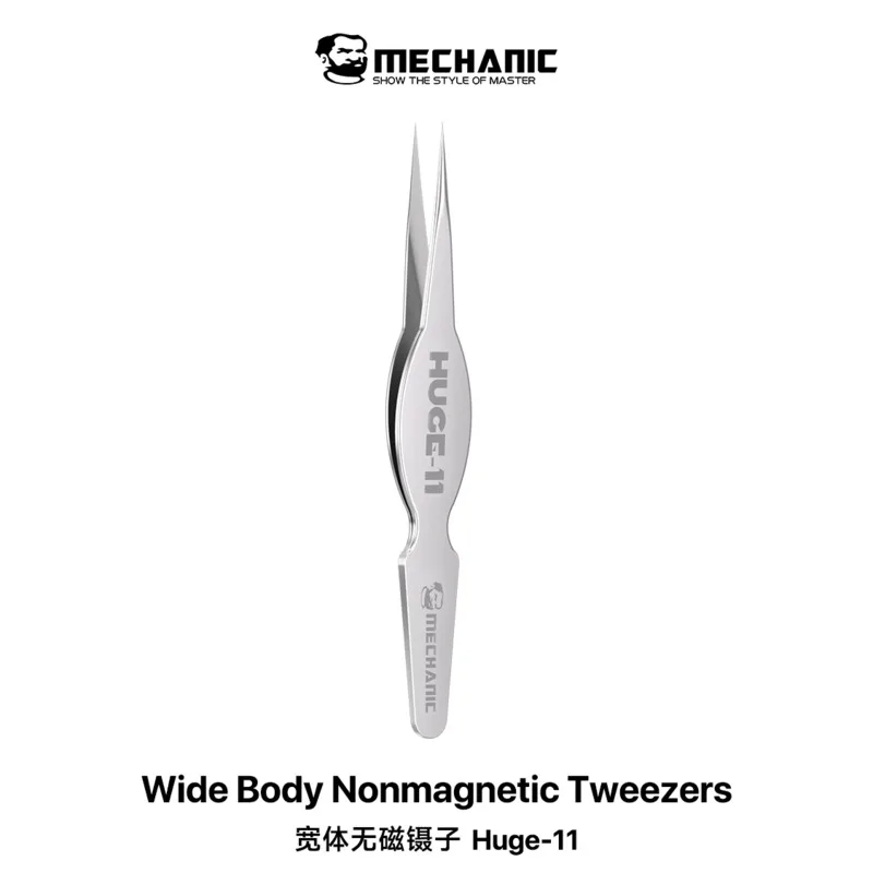 MECHANIC HUGE-11 Wide Tweezers High Strength Corrosion Heat Resistant Increase Width for Electronic Repair Jewelry Making Tools
