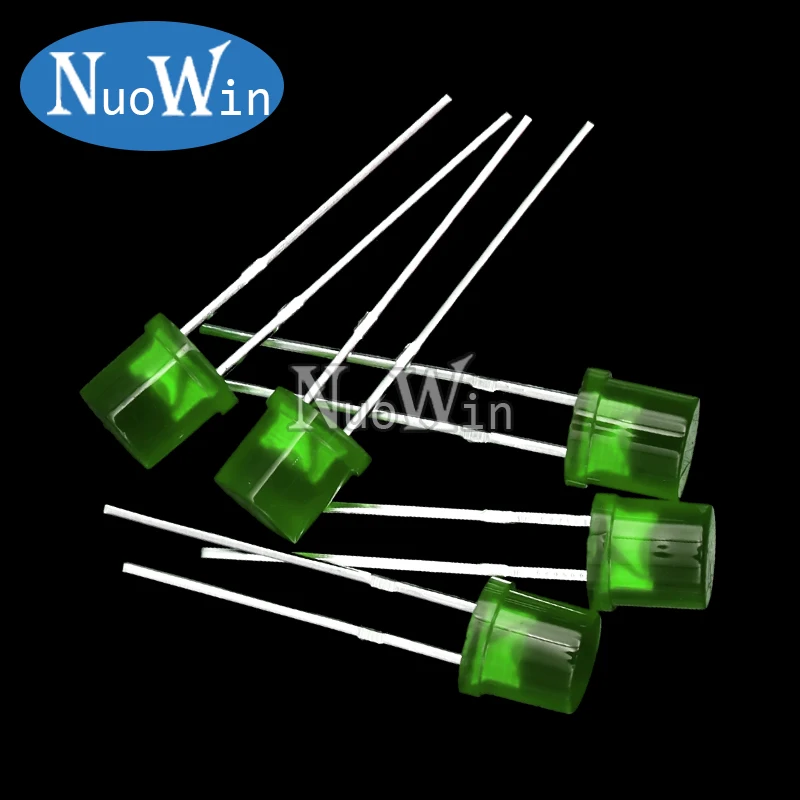 100pcs/Lot 5MM Flat Top LED F5 White Red Yellow Blue Green Assorted Kit Lamp Ultra Bright Bulbs Light Emitting Diode