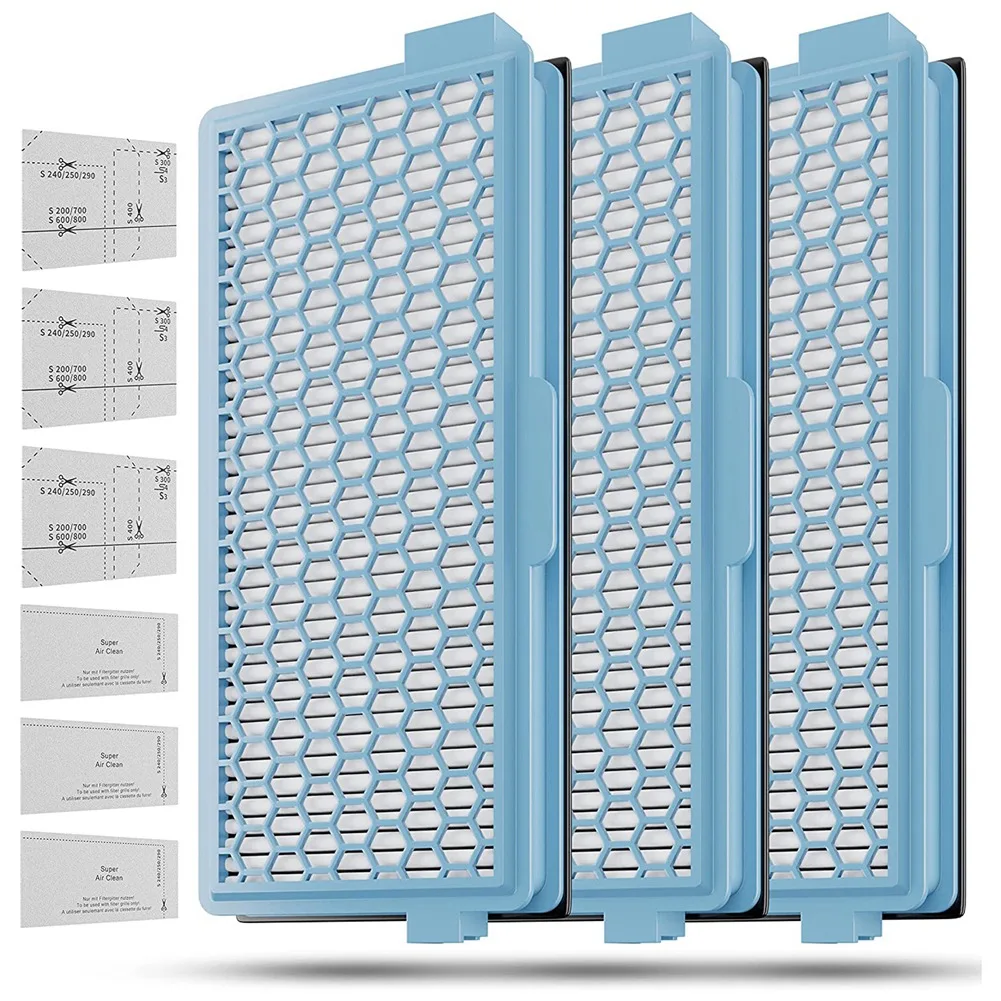 3X HEPA-Filter für Miele Staubsauger Teil Compact C1-C2 Komplette C2- C3 S8340 + 3 Luftreinigungsfilter + 3 Motorfilter