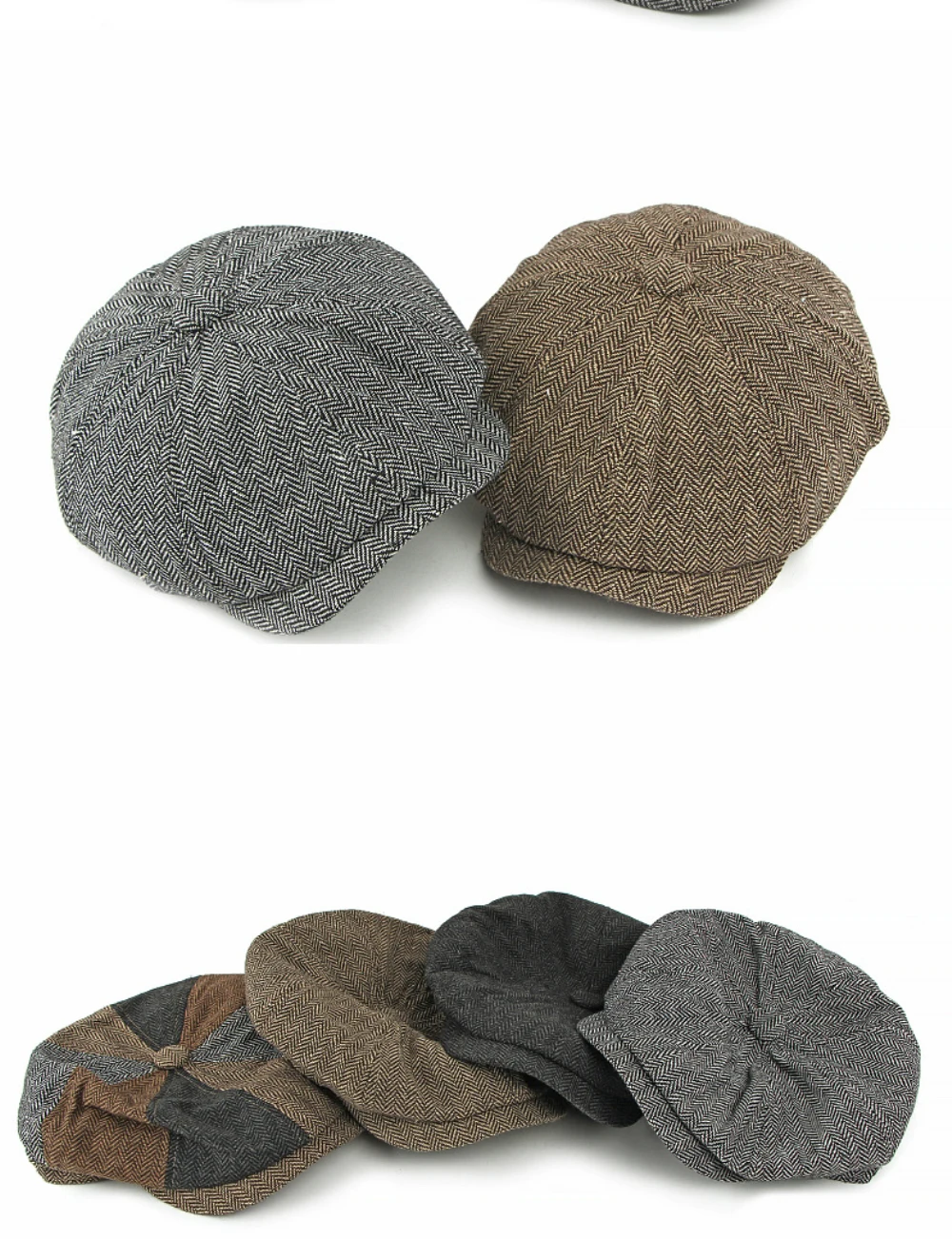HT4908 Baskenmützen für Männer und Frauen, Vintage-Künstler-Malermütze, Unisex Ivy Flachmütze, Frühling Herbst Gestreifte Achteckige Baskenmütze – Detail 4