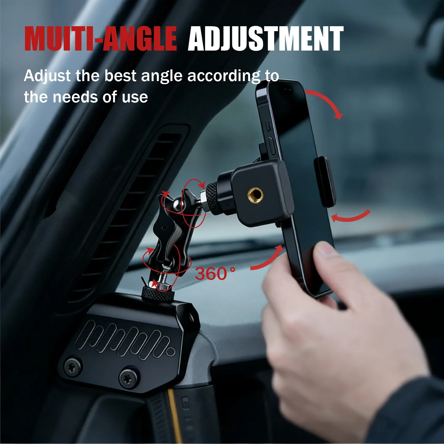 Mobile phone holder is suitable for Ford Liema 2026 2021-2025 adjustable angle 360 °