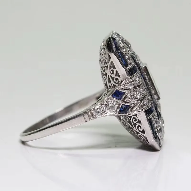 HuiSept Trendy Women Ring 925 Silver Jewelry Geometric Shape Zircon Gemstone Rings for Wedding Party Accessories Wholesale