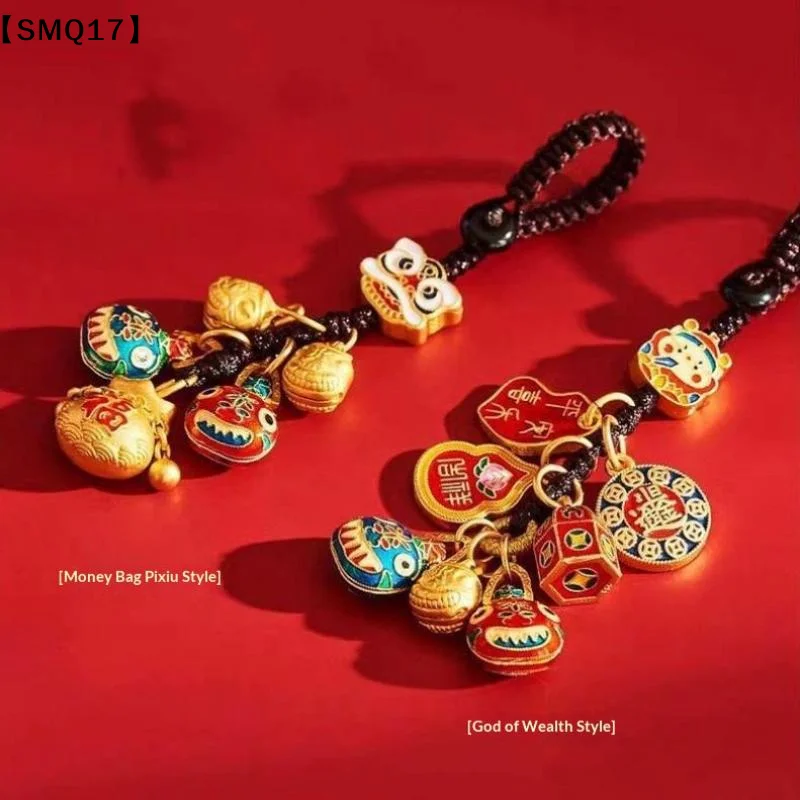 Fortune Keychain Stylish Alloy Bag Accessories Versatile Party Favors Hanging Pendant Chinese Dragon New Year Decorations【SMQ】