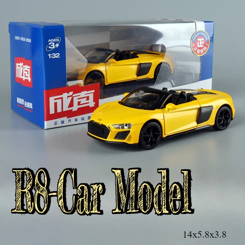 

1-32 R8 Spyder Roadster из сплава, изысканная мини-модель, детская игрушка, подарок, произведение искусства