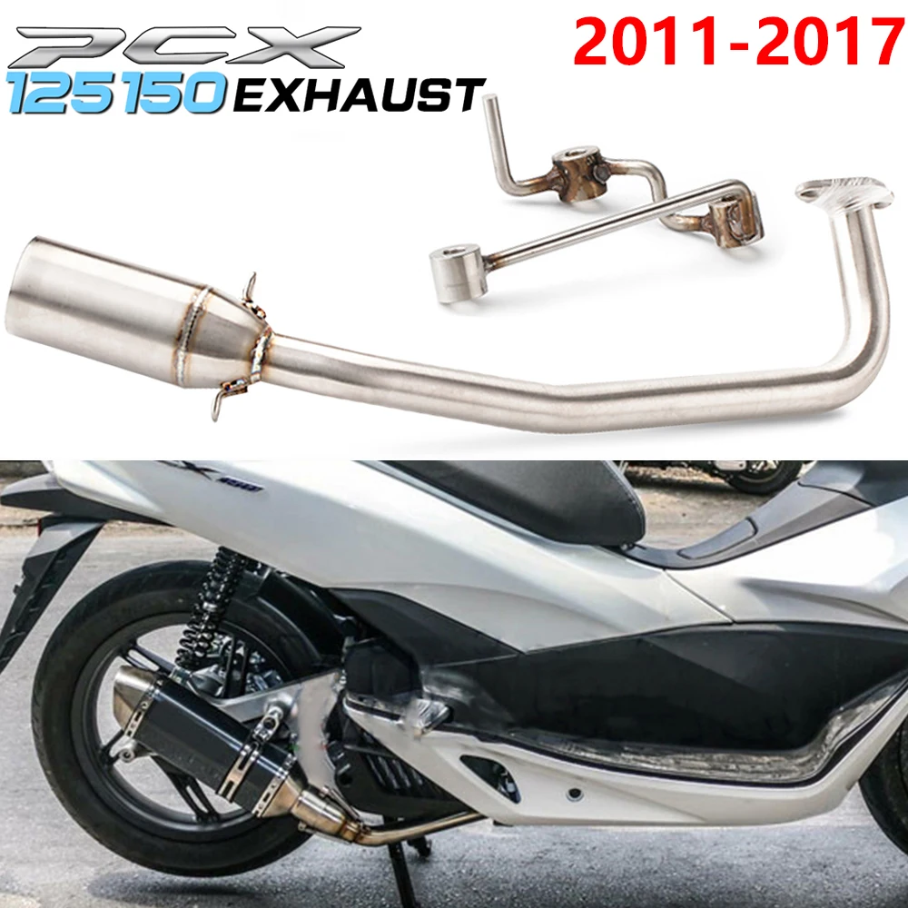 pcx125 pcx150 PCX 125 150 Moto Fuga Di Scarico 2011-2017 Scooter Silenziatore Di Scarico Sistema Completo Tubo Centrale Per HONDA