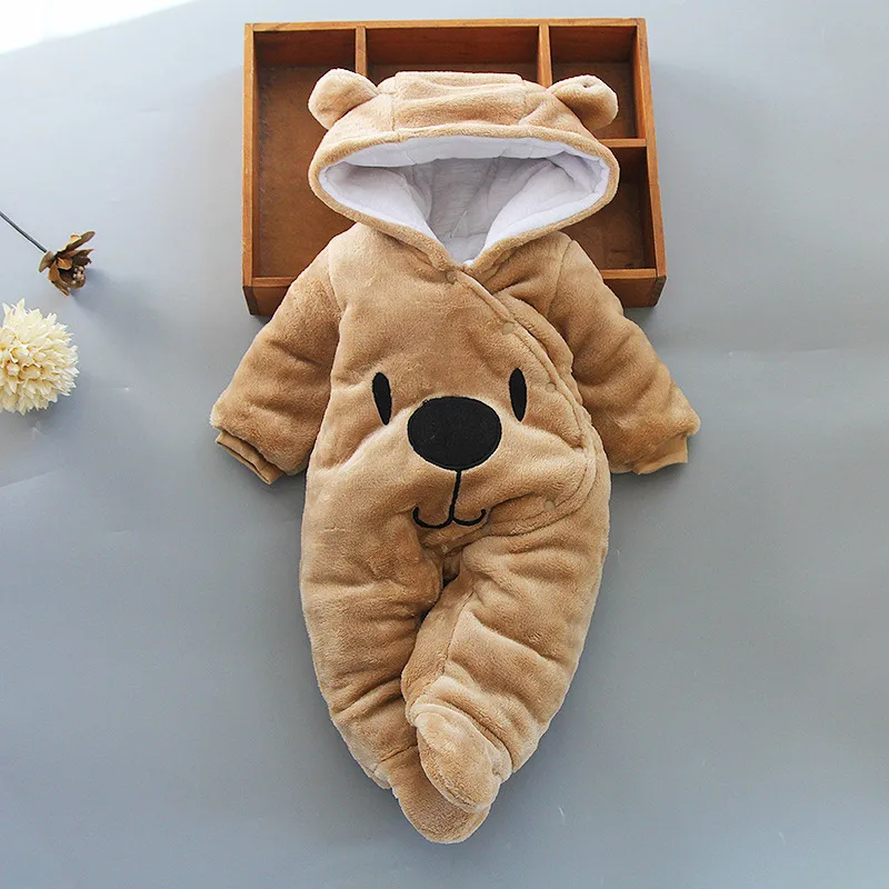 

New Born Baby Footies 2024 Winter Warm Clothing 3 9 6 12 Month Baby Kids Boys Girls Cotton Newborn Toddler Infant Footies