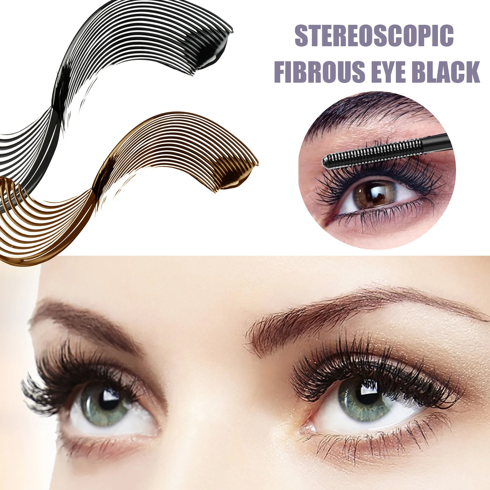 Zijden Vezel Lash Mascara Wimper Verlenging Dikke Curling Waterdichte Langdurige Niet-Smudge Mascara Wimper Extensie Cosmetica