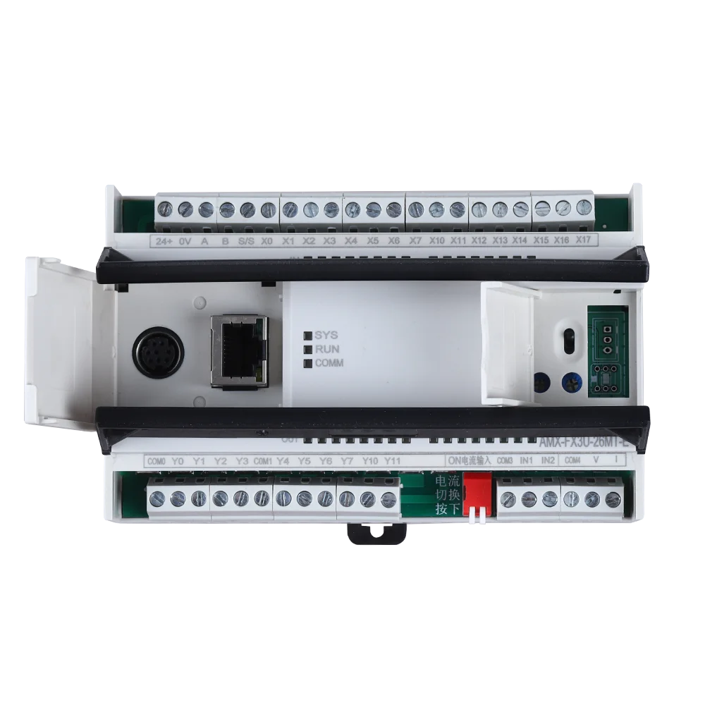 

Золотой продавец Amsamotion FX3U-26MR-E Совместимое реле PLC MELSEC 2AI/2AO 16DI/10DO Ethernet Функция MODBUS