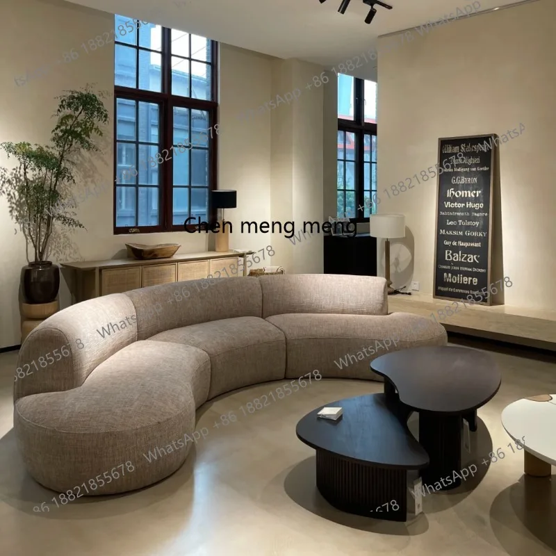

Italian light luxury curved sofa minimalist special-shaped corner living room designer new model