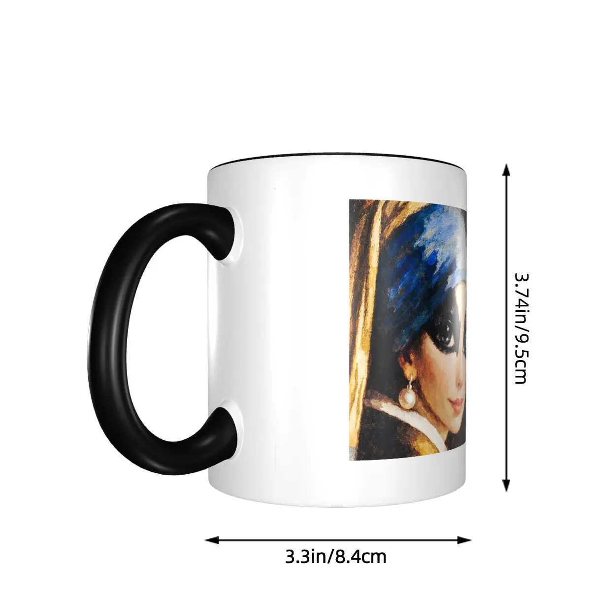 Mystic Dark Eyes I - Stillness - Right Profile Mug Funny Ceramic Coffee Cups Tea Mugs Milk Cup Drinkware Gift for Woman Man