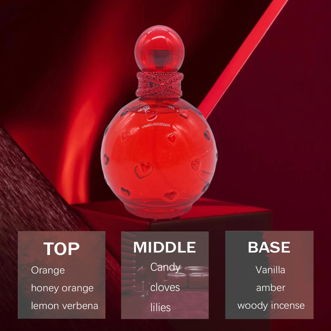 Red Orange 3.4oz, 100ml Original Women's Perfume Lasting Fragrance Original Gift Women's Perfume Spray Candy.