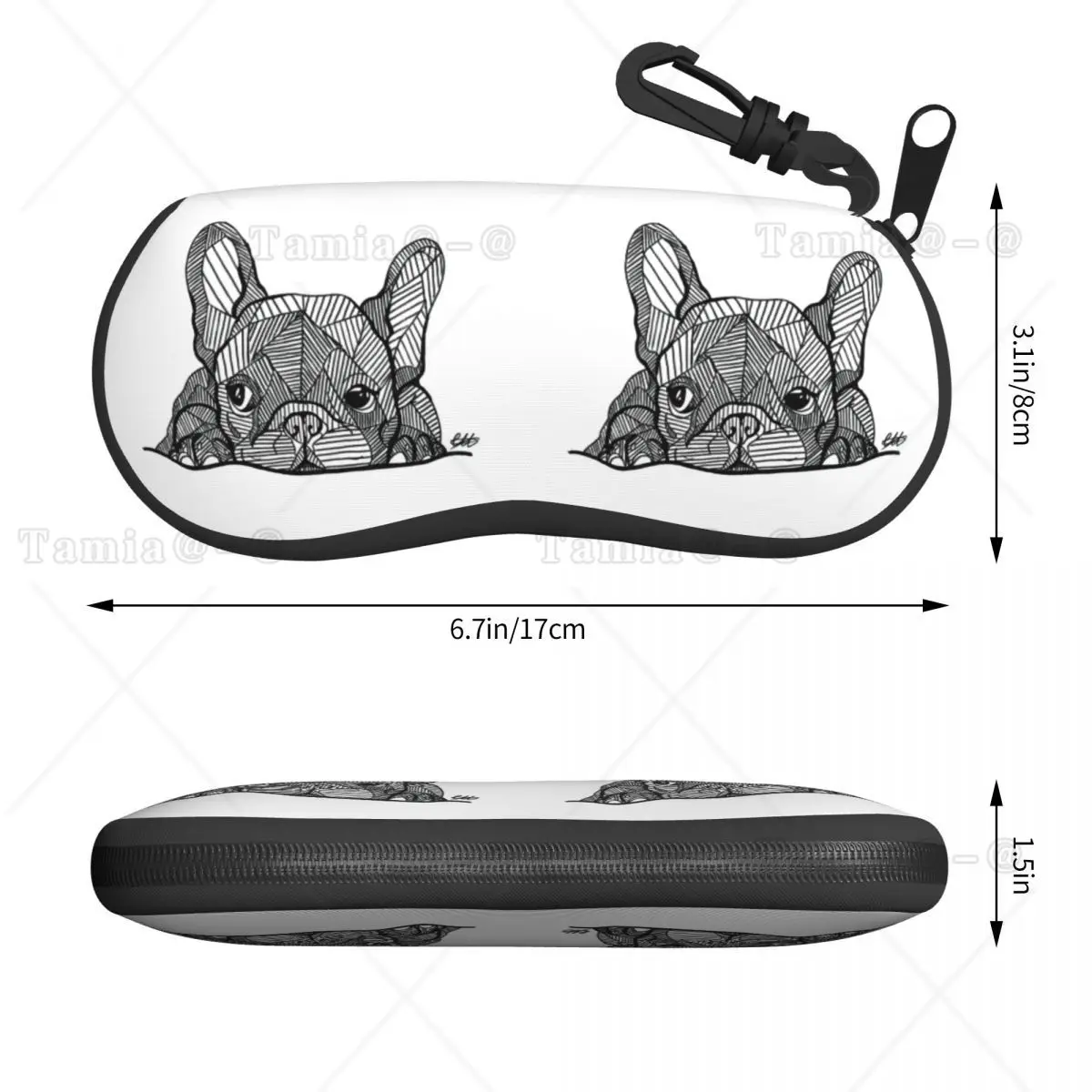 Custom French Bulldog Shell Glasses Case Unisex Fashion Frenchie Dog Lover Eyeglasses Case Sunglasses Protector Box