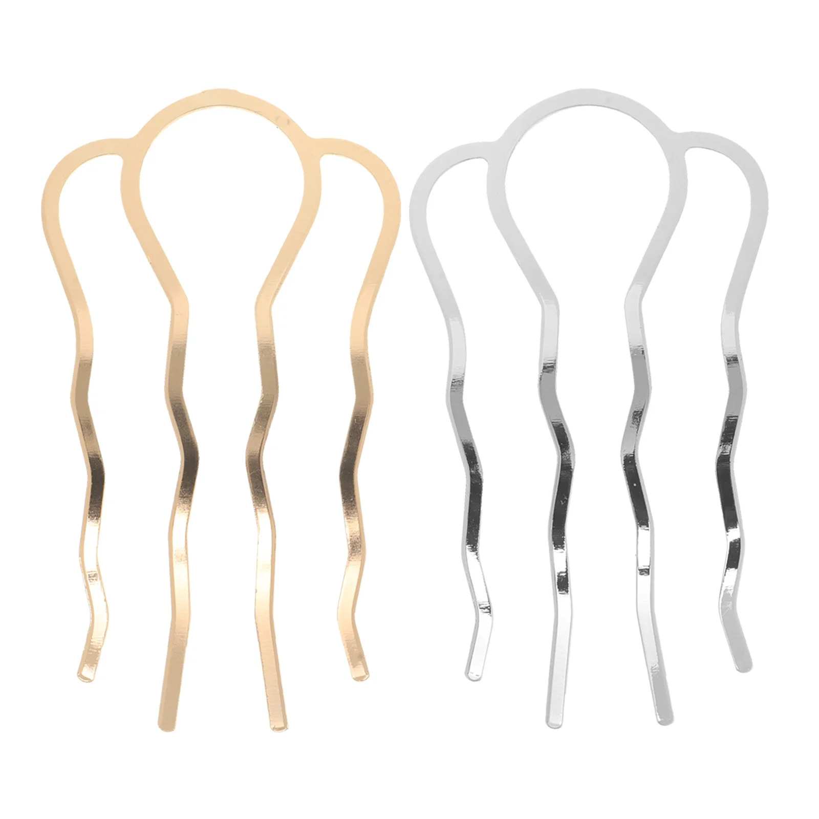 

2 pcs Four tooth Hair Comb Vintage Zinc Alloy Chinese Updo Durable Wedding Party Elegant Style Metal Hairpin