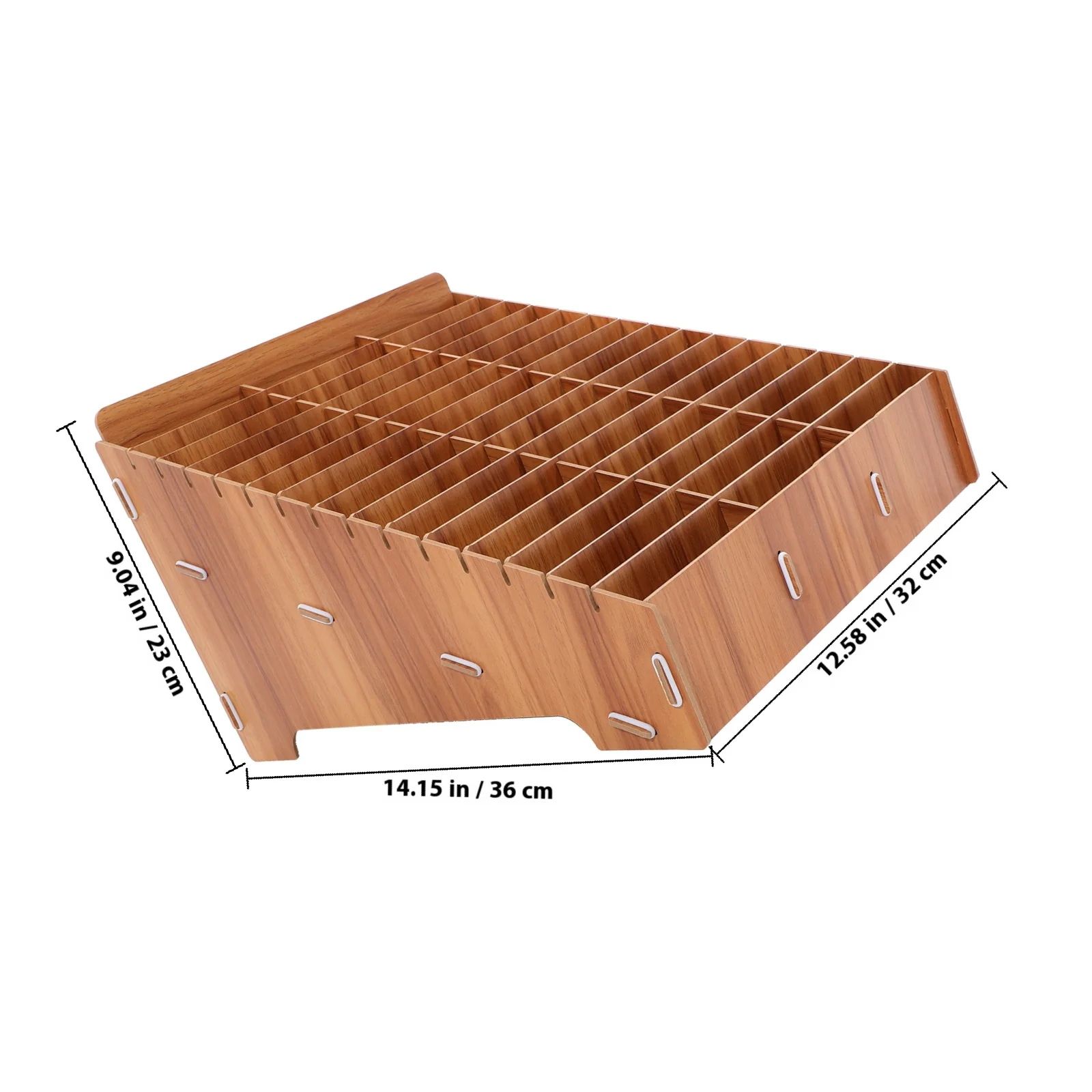 Wooden Storage Box Multiple Grids Desktop Organizer Cell Phone Holder Wood Management Box Desk Sundries Compartment Case