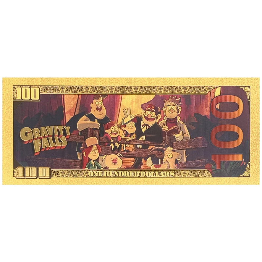 Disney Gravity Falls Anime Gold Banknote Cartoon Cosplay Collection Gold Card Birthday Gifts Cartoon Workplace Comedy Toy