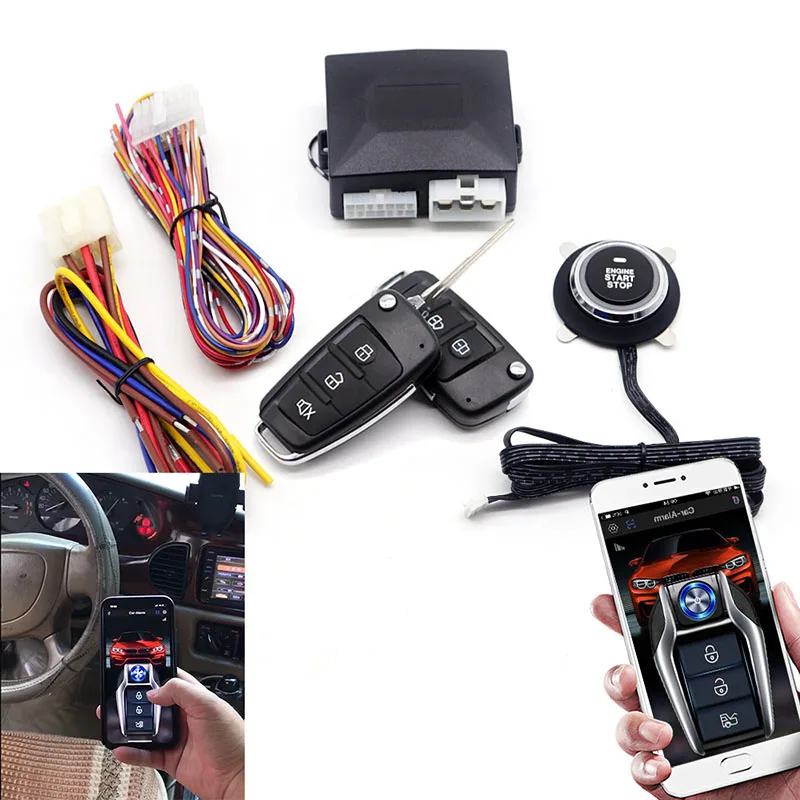 

The Car Starts with One Click Modify 12V Universal Mobile APP Control Car Remote Start Kit