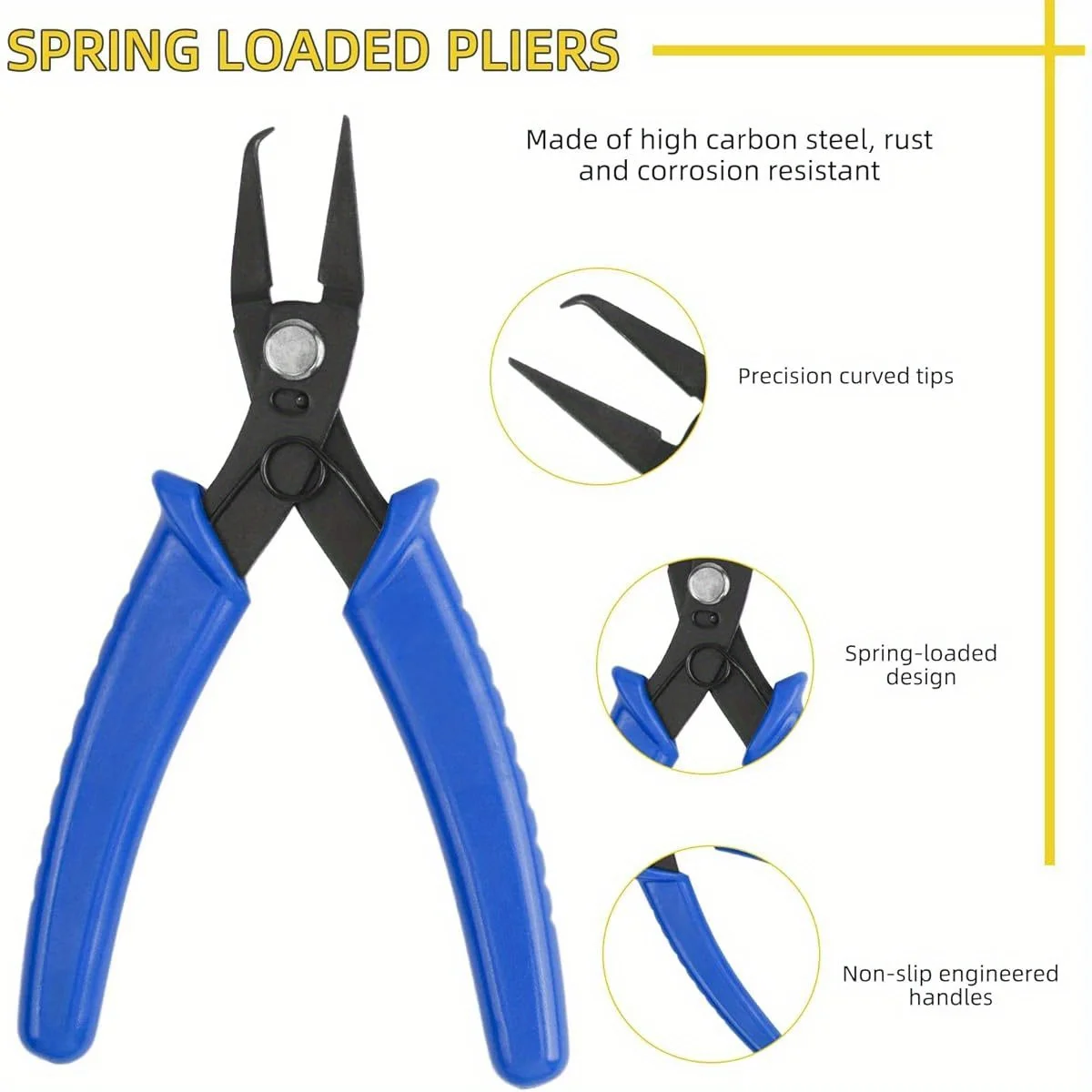 1 Set Professional Stainless Steel Jump Ring Pliers Opener Kit with 4Pcs Split Rings for Jewelry Making Wire Wrapping Craft Tool