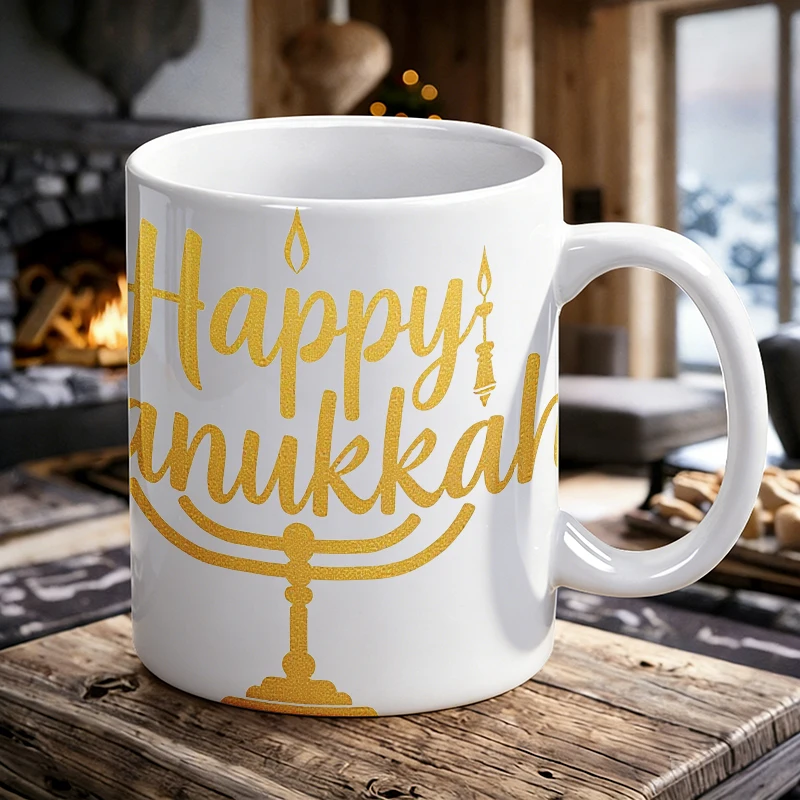 

Fashion Mug Coffee Cup Golden Star Tissue Paper Gift Bag - Festive Decorative Packaging for Christmas and New Year Celebrations