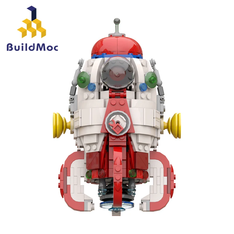 BuildMoc For Pikmined Captain Olimar S.S Dolphin Rocket Building Blocks Kit Spaceship Space Vehicle Bricks Toy For Children Gift