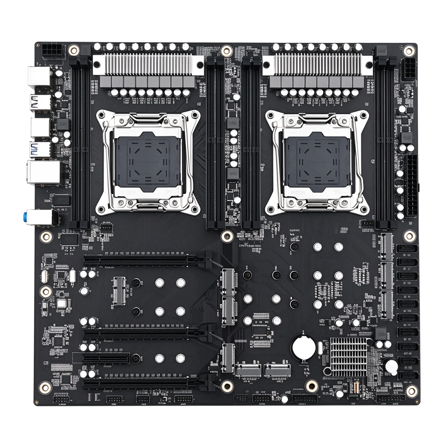 X99 Dual CPU Motherboard LGA 2011-3 8 DDR4 Slots 256GB 6 PCIe 3.0 10 SATA3.0 8 M.2 NVMe Dual Gigabit LAN EATX Mining Server Moth