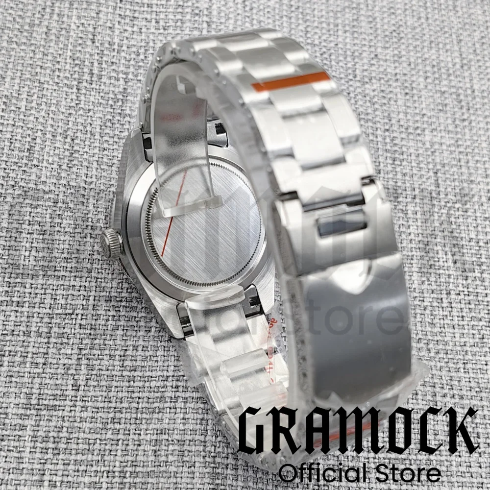 Gramock New 39mm Silver Vintage Mechanical Diving Men's Watch Dome Sapphire Glass Luminous BW Black/White Dial NH35/PT5000