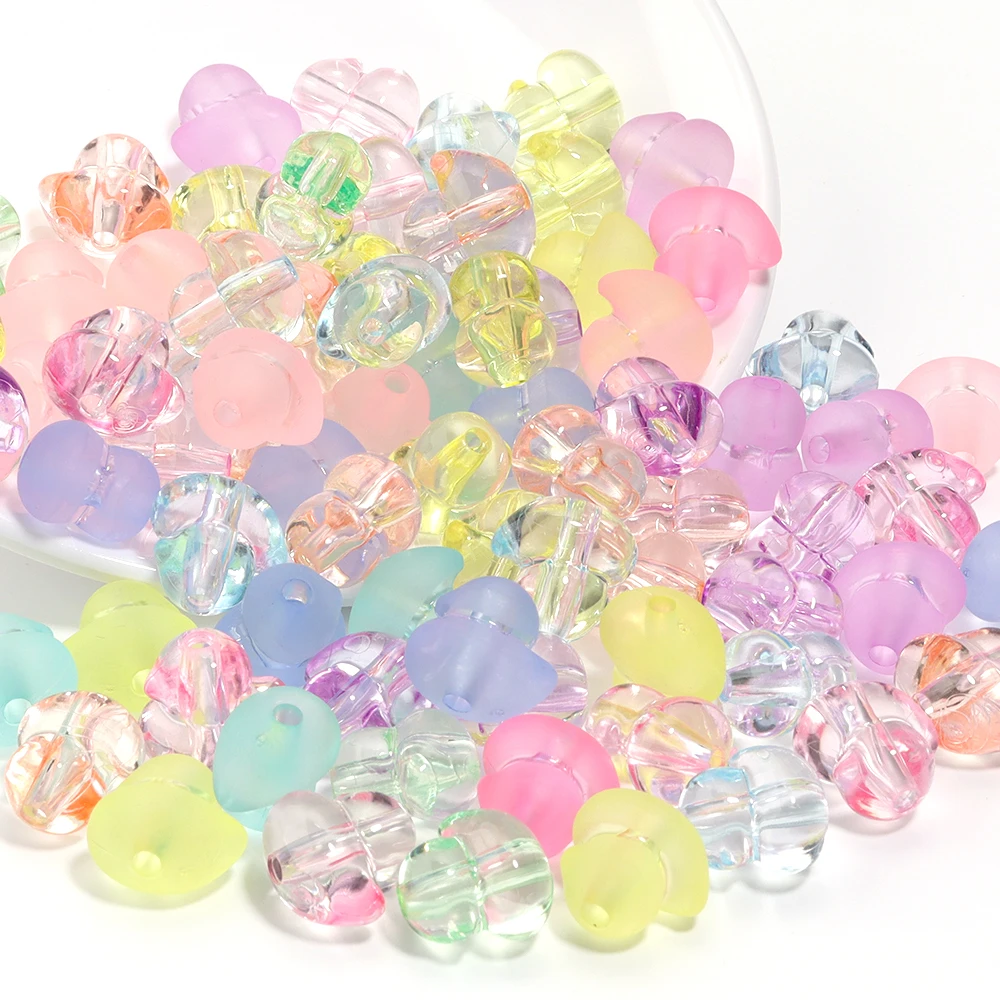 50 قطعة 14x15 مللي متر لطيف بطة الاكريليك الخرز الملونة الكرتون الحيوان فضفاض الخرز لصنع المجوهرات عقد دي اي واي أساور اكسسوارات