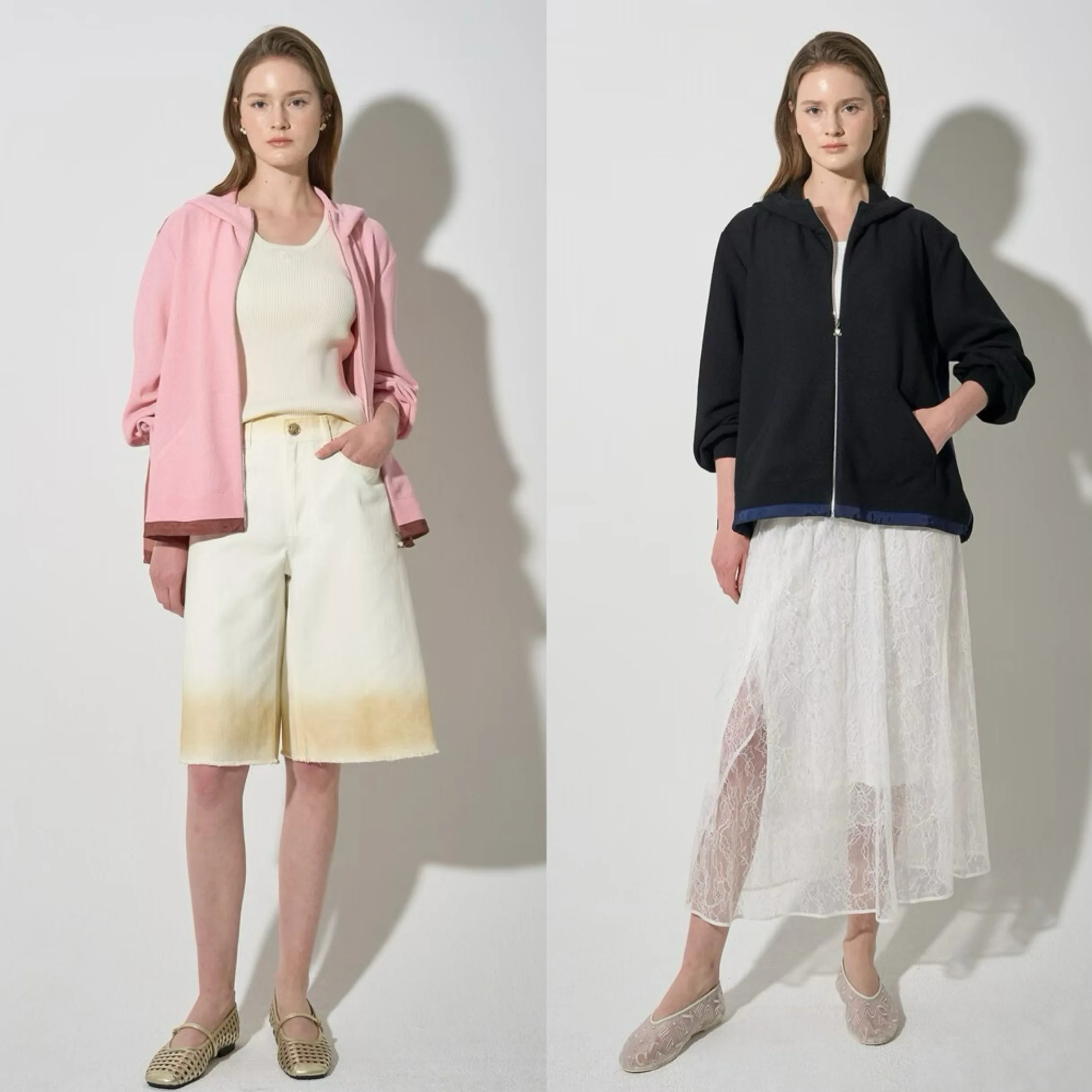 

Lemon Cheese LAN25 Autumn Casual Hooded Color Blo Slim Fit Zipper Cardigan Jaet Ladies' Commute Sle Long Sve Coat