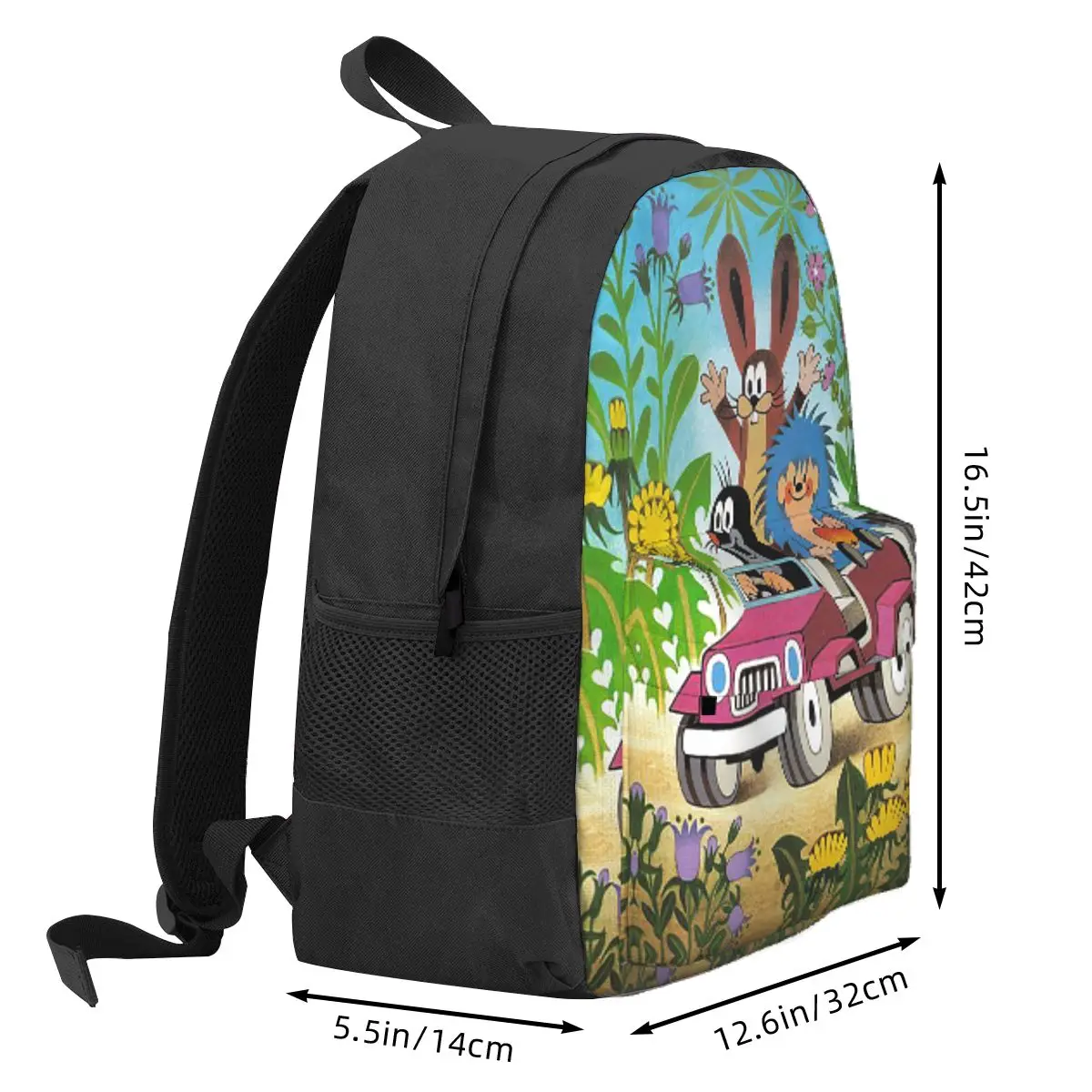 Mole Krtek Cute Little Maulwurf Backpack Daypack Large Capacity Kids BookBag School Bag Shoulder Bags for Men Women