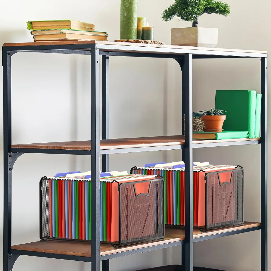 منظم مجلد ملفات معلق شبكي للأدوات المنزلية البسيطة باللون الأسود