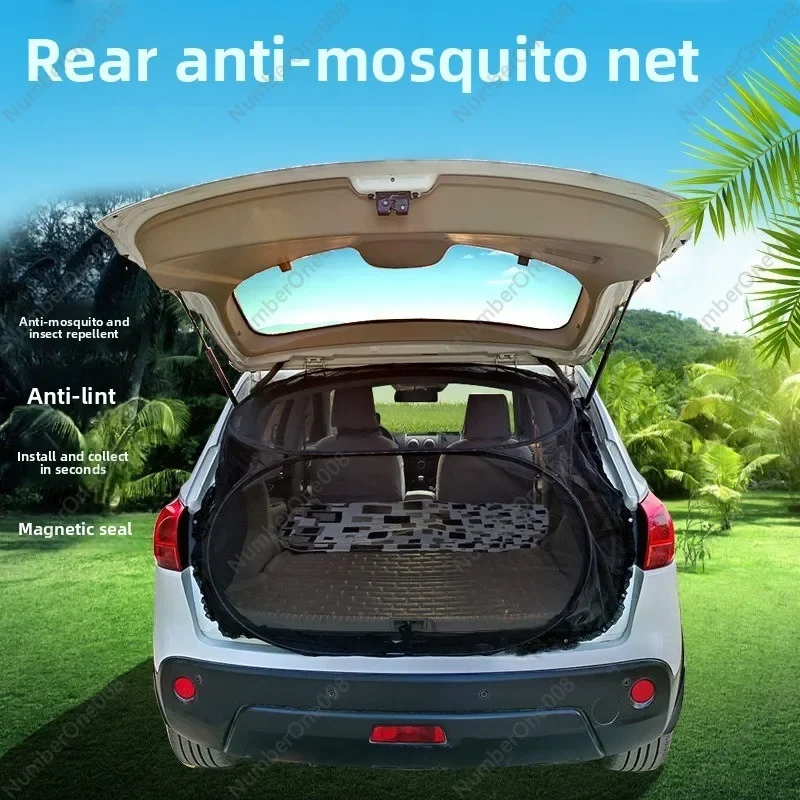 Car Magnetic Mosquito Net Door Window Car Tail Tent Outdoor Camping Simple Road Trip