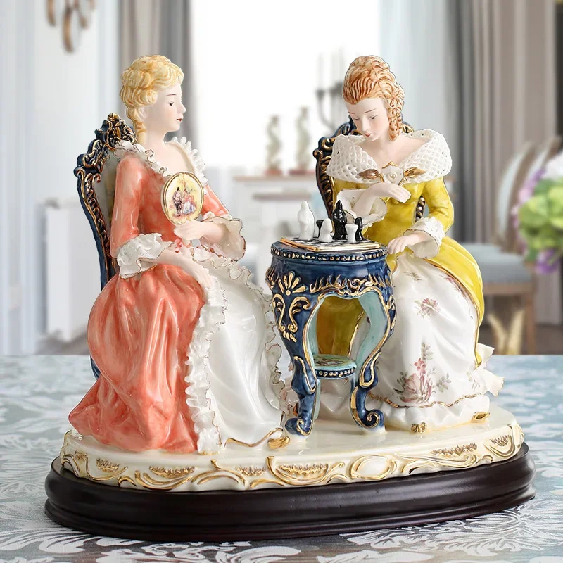 European-style ornaments, characters, creative ceramic handicrafts, modern home furnishing, living room furnishings