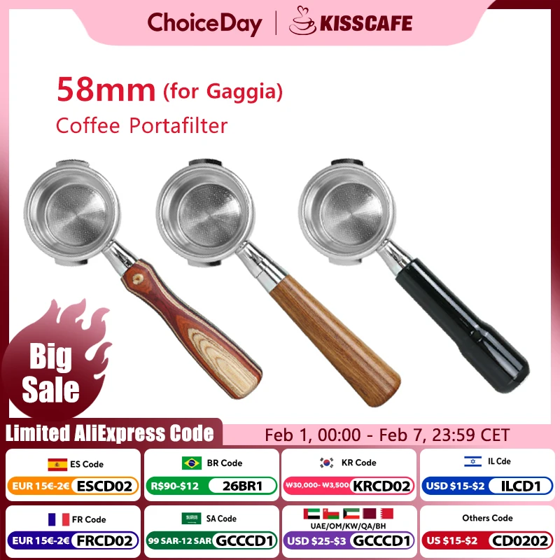 

Портативная кофемашина без дна 58 мм для GAGGIA Classic Pro Naked Filter Basket, аксессуары для эспрессо-машины, инструменты для бариста