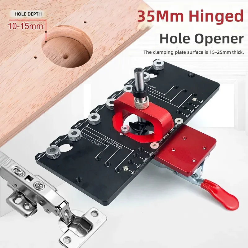 Aluminum Alloy Handle Punching Hinge with Fixture Cabinet Door Panel Hinge Punching Positioner Hinge Drilling Tool