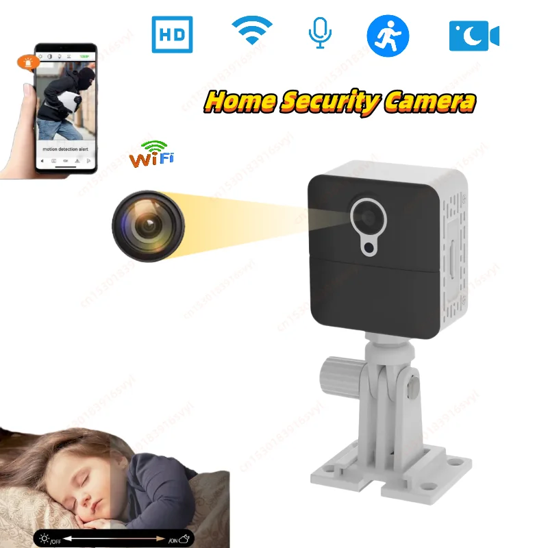 

HD Mini Camera WiFi Smart Home Security Wireless IP/AP Remote View Night Vision Motion Detection Alarm Small Cam Two Way Audio