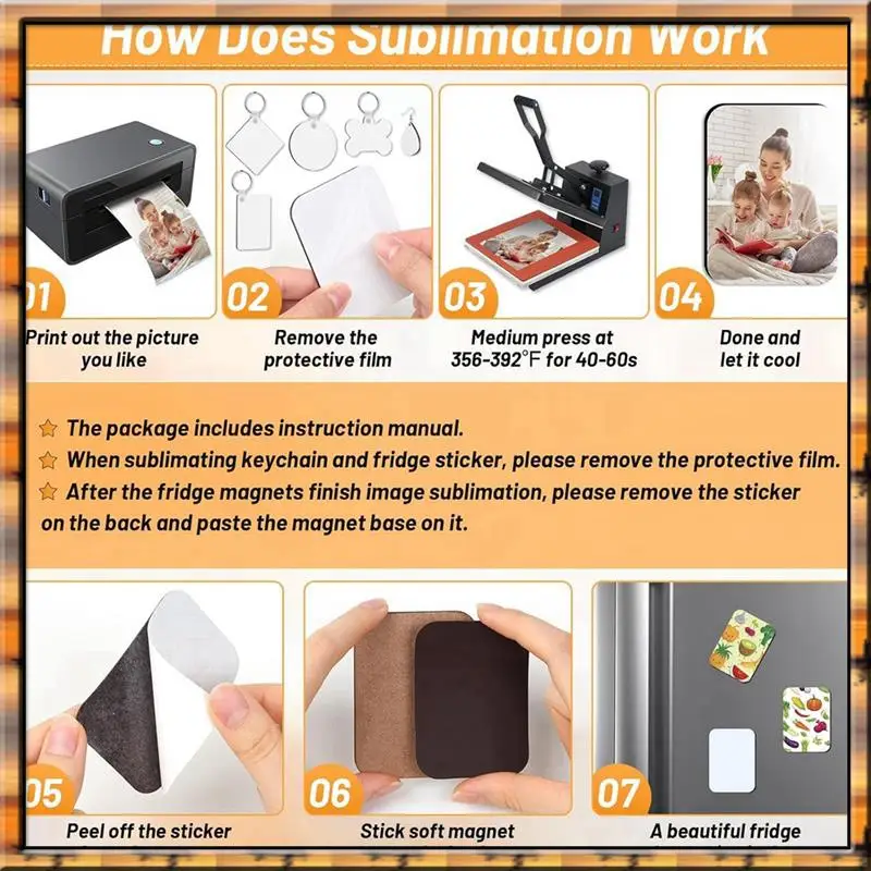 USER FRIENDLY-128 PCS Sublimation Blanks Products, Christmas Ornaments Crafts Sublimation Kit , DIY Heat Printing Pattern Craft