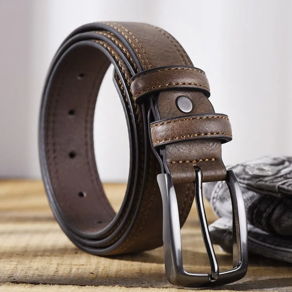 

Fashion Luxury Design PU Leather Belt Casual Versatile Alloy Pin Buckle Waistband Trendy Brand Business Belt