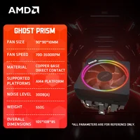 Disipador de calor Original AMD Ryzen Wraith Spire/Prism/Stealth Ghost Prism RGB disipador de calor Ghost Prism (parte inferior de cobre RGB con luz) nuevo