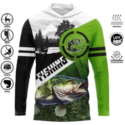 Fishing Shirt Printed Hooded Sweatshirt Men's Clothing Sun Protection Outdoor Sports Moisture Wicking Comfortable Fishing Shirt