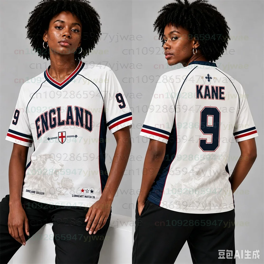 2026 Heißeste Britische Drei-Löwen-Fußballtrikots Bellingham/Kane/Rice/Saka Nr.10/9/7/4 Sonderedition Fußball-T-Shirt für Erwachsene/Kinder – Detail 5