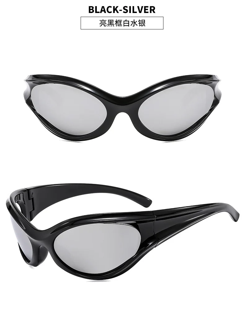 Mode Rechteck Sonnenbrille Frauen Männer 2024 Luxusmarke Design rechteckige Sonnenbrille für männliche Punk y2k Sonnenbrille gewellte Tempel – Detail 10