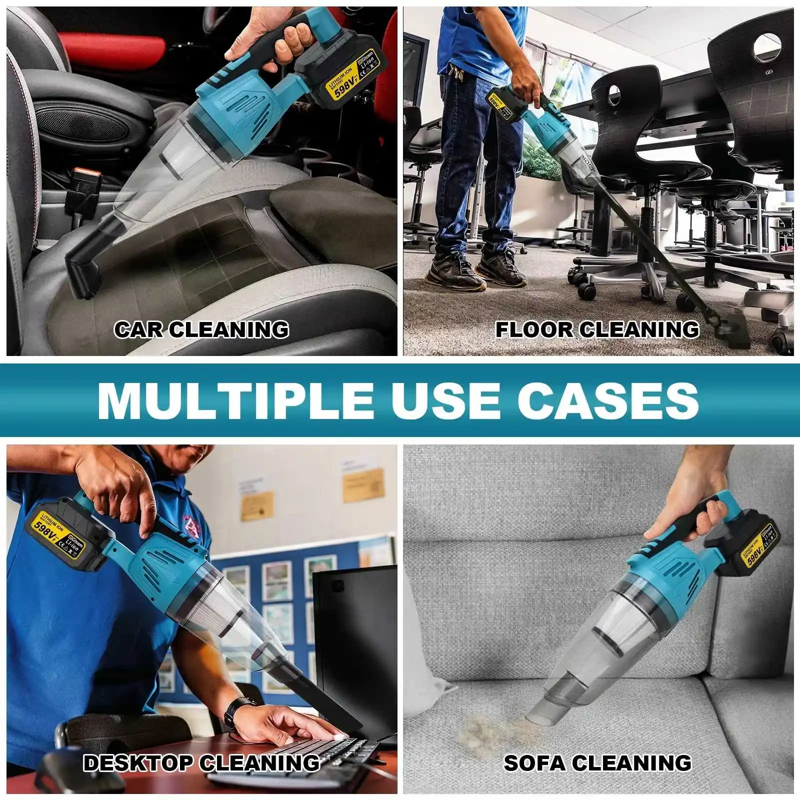 Cordless Handheld Vacuum Cleaner – Portable Wireless Vacuum for Home and Car, Fits 18V Battery (Battery Sold Separately)