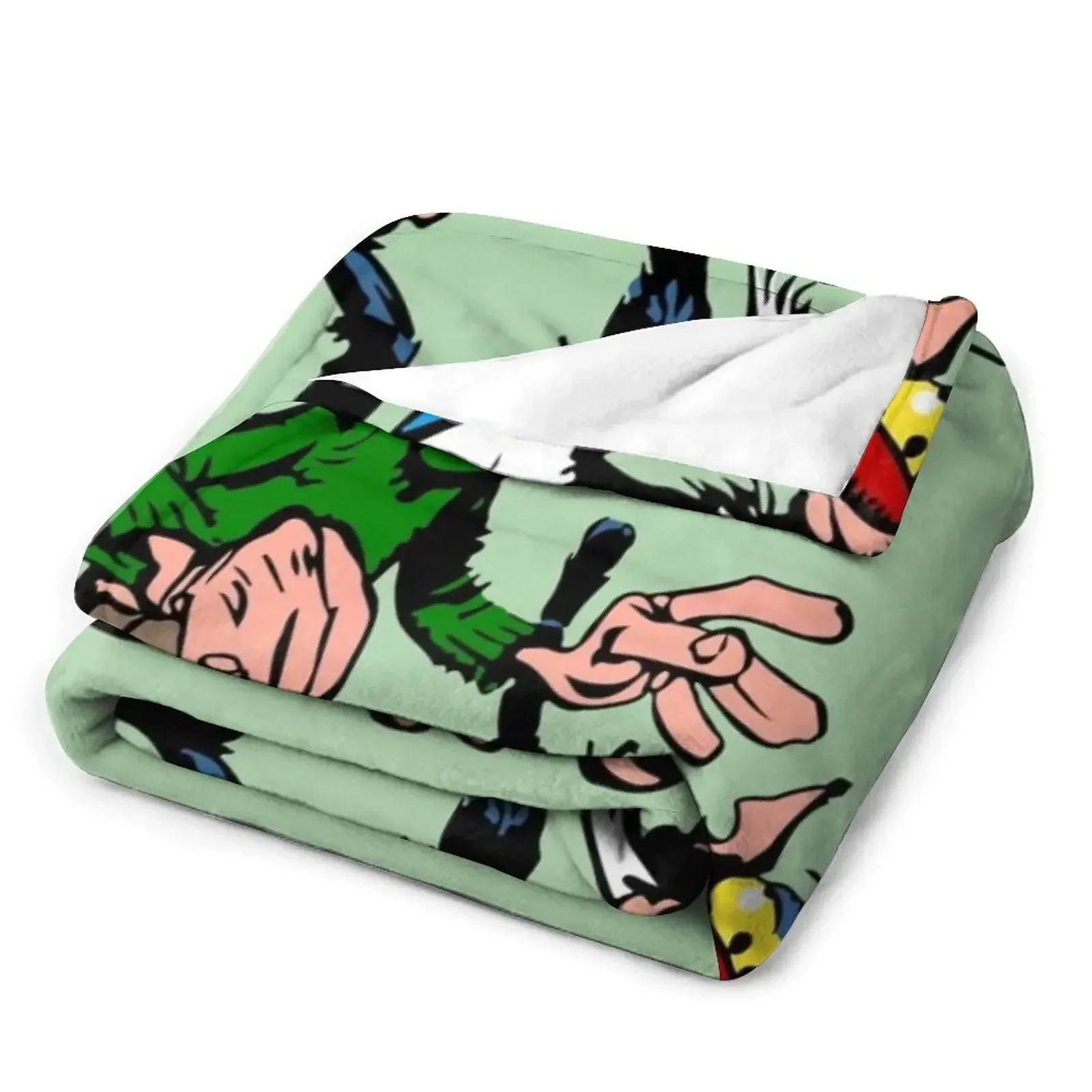 Gaston goof Walking with cat Throw Blanket、ソフトベッドブランケット、a