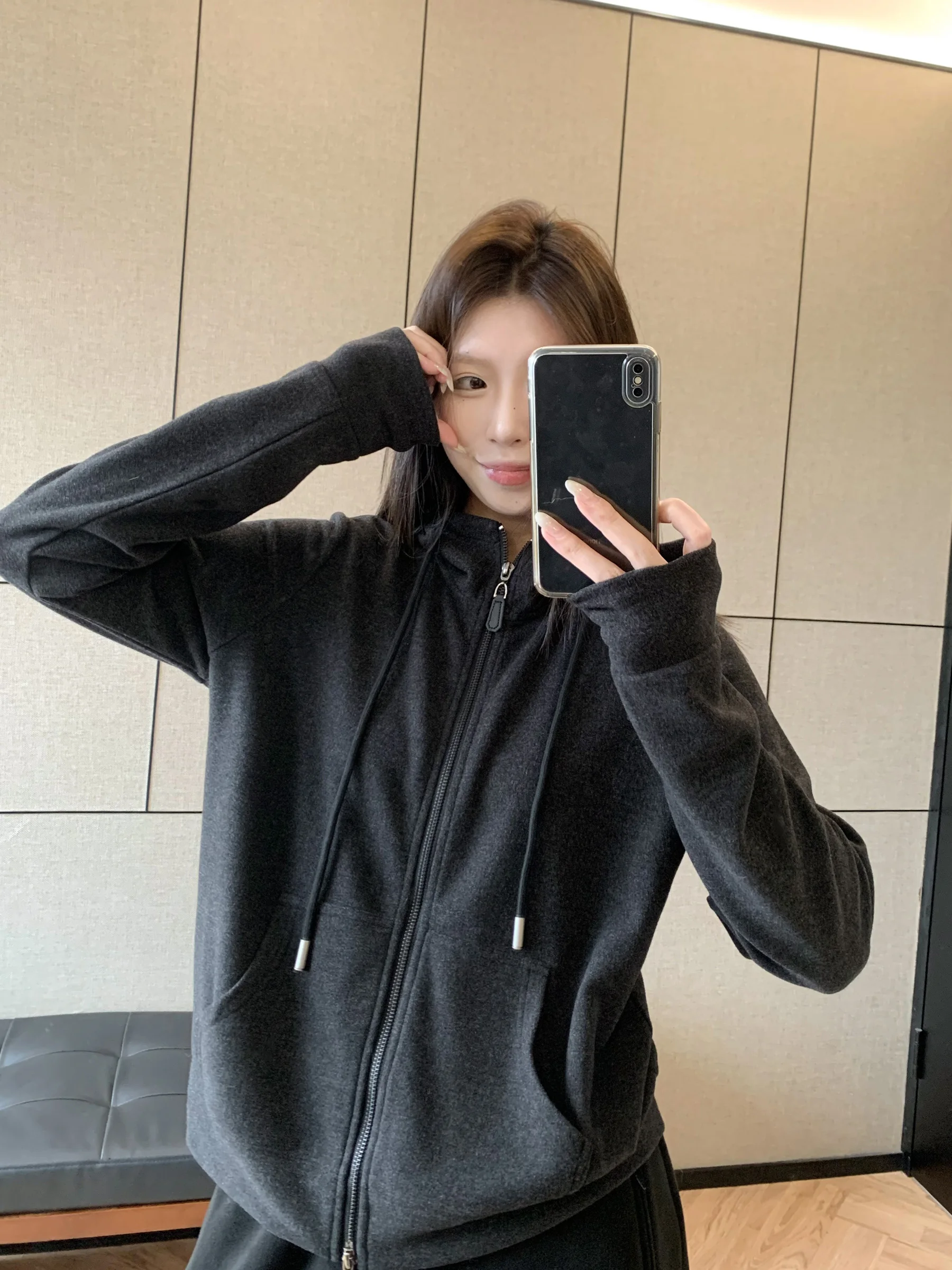 

Warm Self-Heating Soft ort Zipper Hoodie Women's Base Layer Top Slimming Autumn Winter Casual Sle Faionable Streetwear