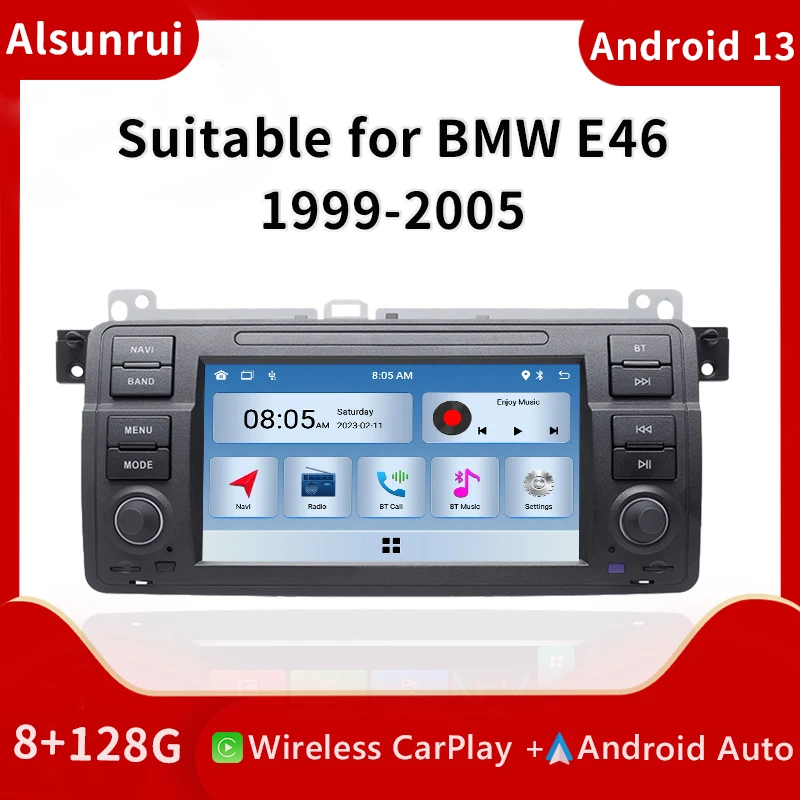 

Android 13 Автомобильный радиоприемник с GPS-навигацией для BMW E46 M3 Rover 75 Coupe318/320/325/330/335 Мультимедийный стерео аудио головное устройство 8 ГБ