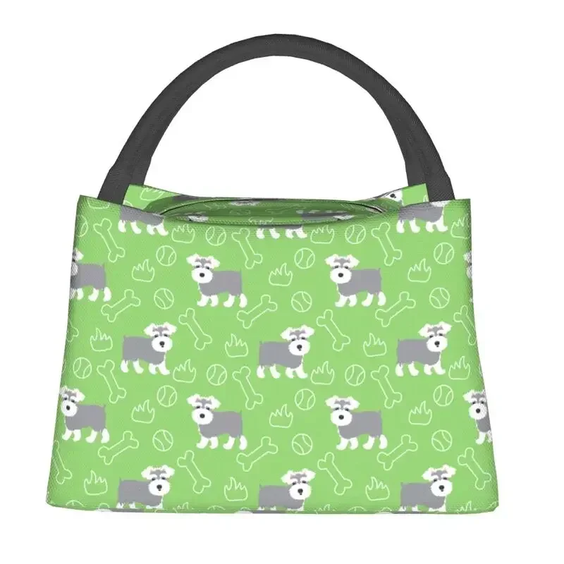 Sacs à lunch isothermes à motif Schnauzer l'inventaire pour l'école et le bureau, boîte à bento isotherme pour femme, étanche, chien mignon