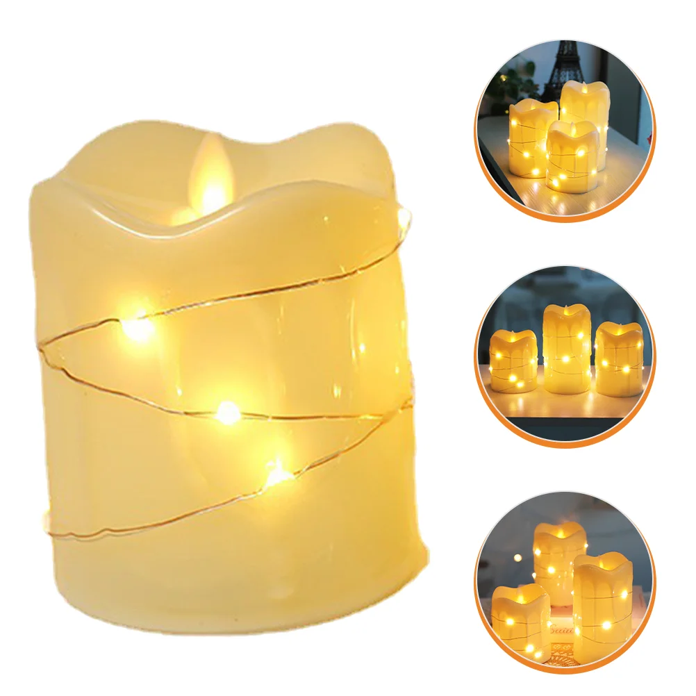 Pijlerkaarsen Tranen Licht De kerstlamp Versier beige Pp synthetische plastic LED-verlichting